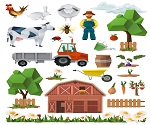 23 creative farm elements vector